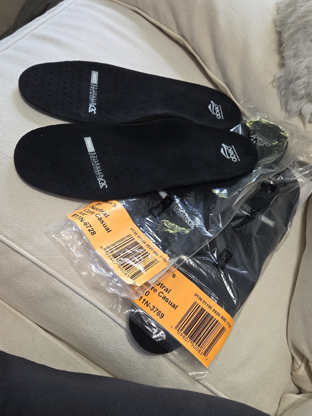 ABEO 3D3 Core Casual Men's Insoles Size 11 Neutral Orthotic Lot (2 New Packs + 1